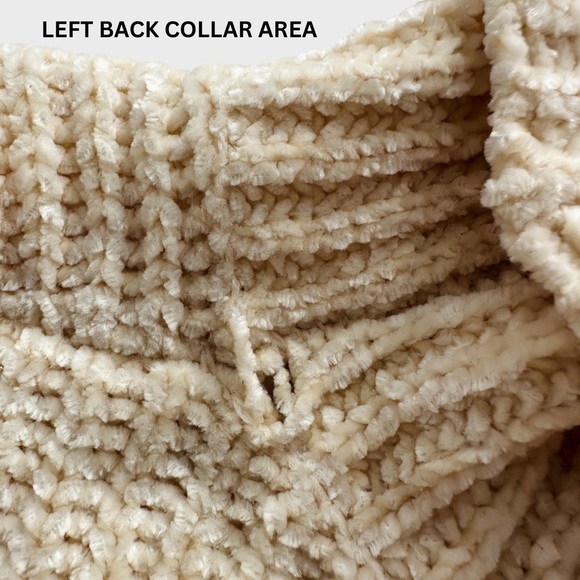 Roxy Sweater Women's Small Beige Cream Velvet Morning Turtle Neck Knit Pullover - Picture 14 of 15